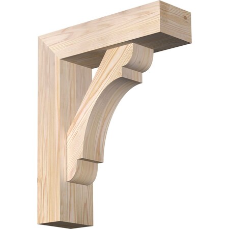 Ekena Millwork Olympic Block Smooth Bracket w/ Offset Brace, Douglas Fir, 5 1/2"W x 18"D x 22"H BKT0604X18X22OLY05SDF